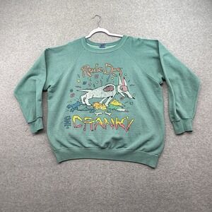 Vintage Rude Dog Sweatshirt 80's 90's Surf Puppy Unique Colorful Graphic Mens XL
